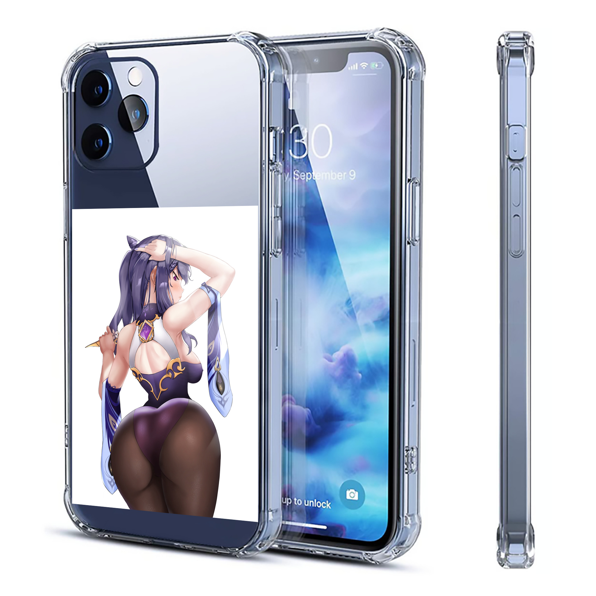 げんし神 刻晴 こくせい genshin Kokusei 【iPhone 12シリーズ対応】透明スマホケース（クリアソフトケース）